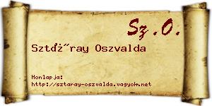 Sztáray Oszvalda névjegykártya